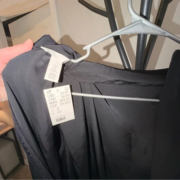 H&M Black Long-Sleeve Mini Dress Size XS - Picture 9 of 12